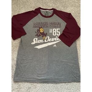 Adidas Arizona State Sun Devils raglan 3/4-sleeve T-shirt. Size L